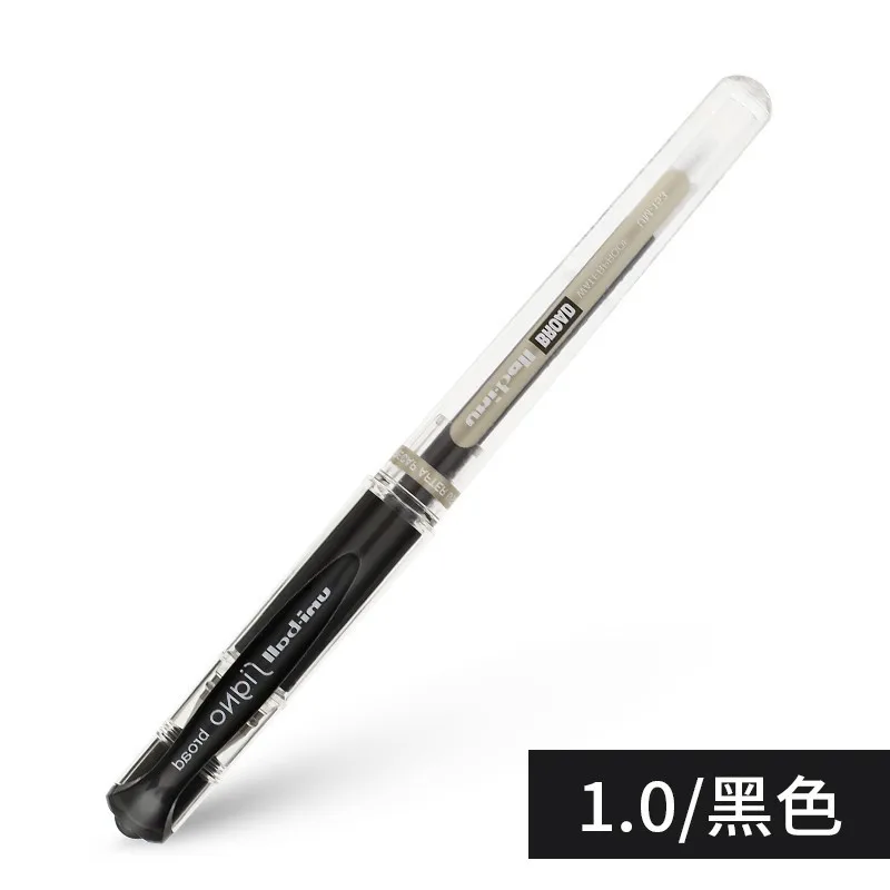 Подлинная японская одношариковая ручка Signo с широким Um-153, гелевая ручка 1,0 мм, синий/черный/красный/белый/серебристый/Золотой, офисные школьные письменные принадлежности - Цвет: Black