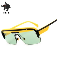 FU E полуоправы прямоугольные солнцезащитные очки для мужчин и женщин модные крутые тени женские брендовые Роскошные Винтажные Солнцезащитные очки для мужчин Oculos