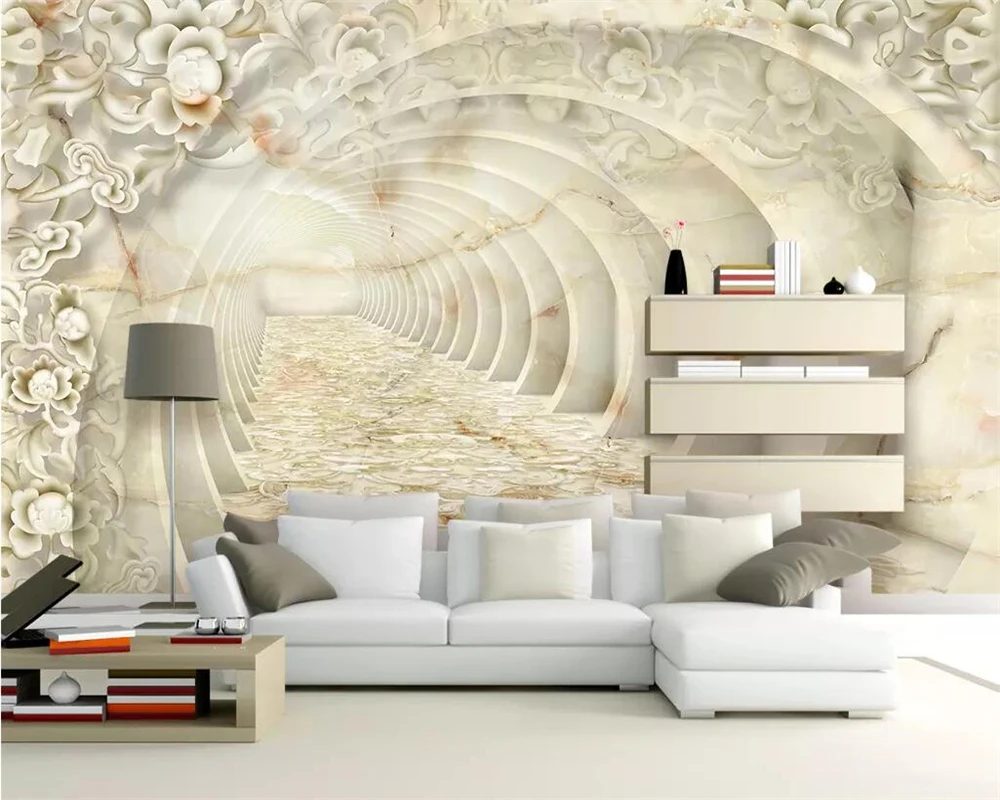 Beibehang пользовательские обои фрески трехмерный узор нефрит тиснением Мрамор ТВ диван фон стены росписи 3d обои