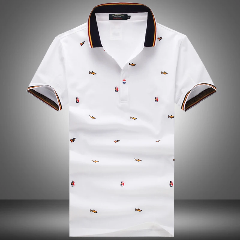 

2019 ASIAN SIZE Good quality shirt men shark print tshirts brand clothing short sleeve M-3XL luxury Italy T shirt