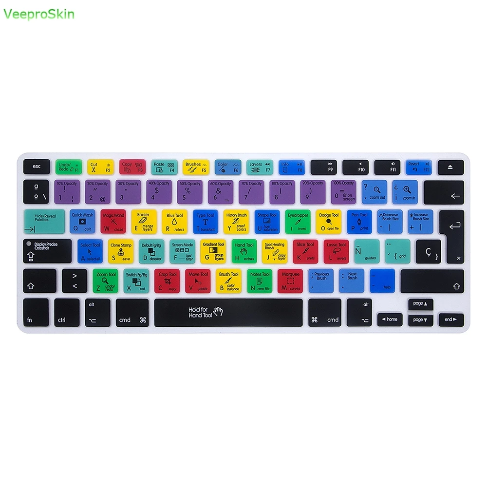 Fore 16 For Mac Book 13 15 17 Be Spanish Photoshop Ps Shortcuts Dust Proof Hotkeys Silicone Keyboard Skin Cover Protector Keyboard Covers Aliexpress