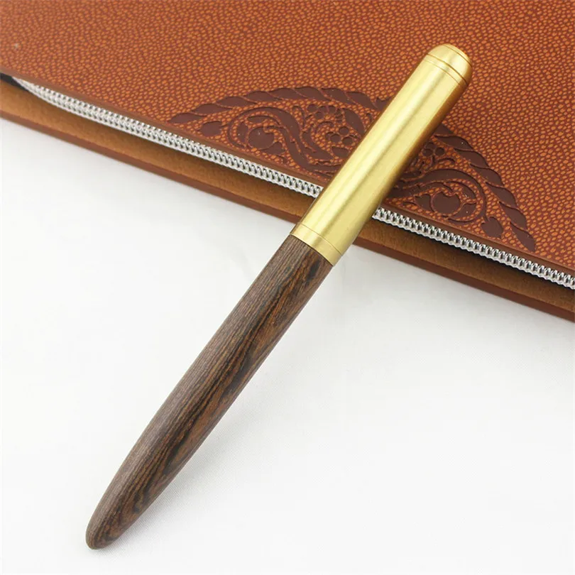 

High Quality 0.5mm Black Ink Metal Creative wood Business Office Medium Nib Rollerball Pen Roller Ball Ballpoint Pens