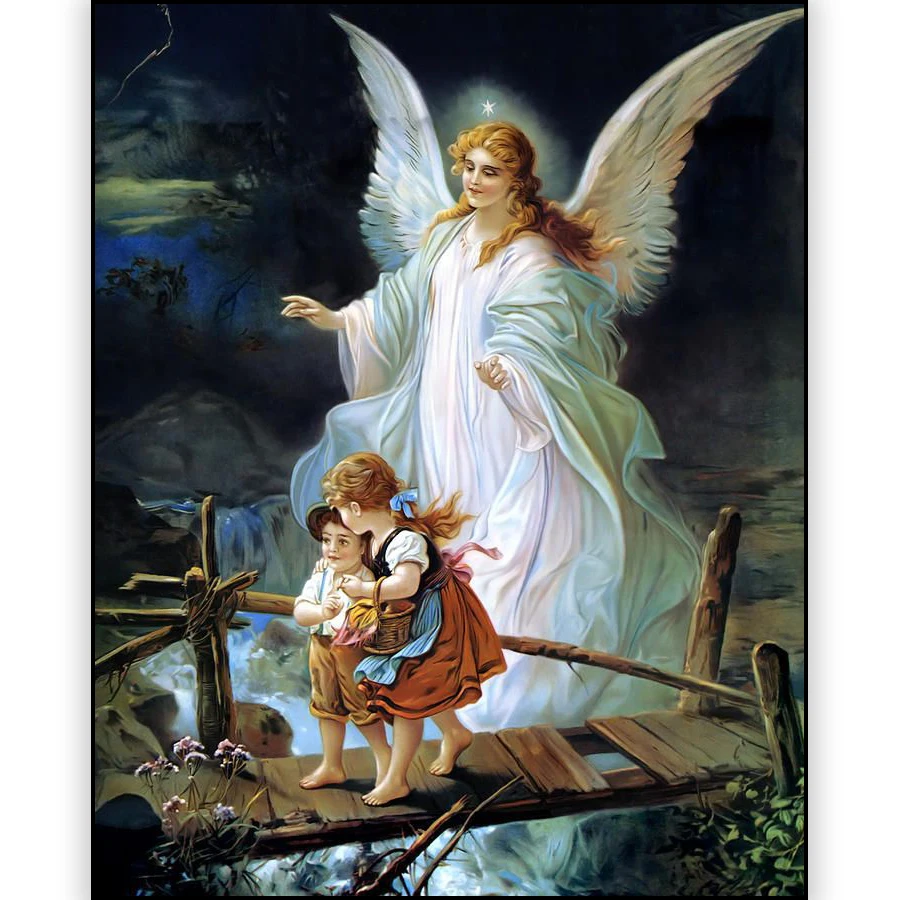 

oneroom 5D DIY Diamond Embroidery Guardian Angel Kids Picture Diamond Painting Full Round Drill Rhinestone Mosaic Cross Stitch