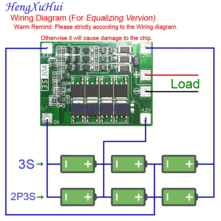 3S30A Lithium Power Battery Protection Board Drive Drill Motor 11.1V 12.6V PCB Board (Equalized Charging Optional)