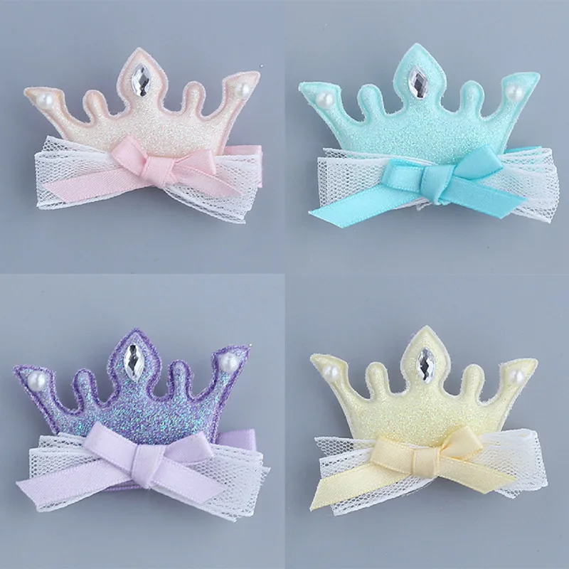 

20pc/lot Glitter Crown Hair Clip Kid Pink Cute Tiara Barrette Purple Fairy Girl Birthday Party Hairpin Photo Prop Hair Pinch