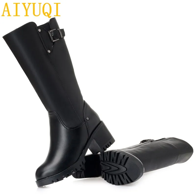41 Wool En Laine Chaud Taille brown Aiyuqi Bottes Femmes De Grande Black brown Cuir 43 Nouvelles 2018 Véritable D'hiver Fluff Neige D'hiver black Talon Wool Épais Haute 42 Fluff qqrwSxAZvt