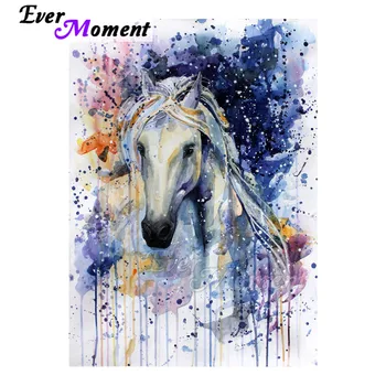 

Ever Moment Diamond Painting Handmade Colorful Horse Full Square Drill Rhinestone Decoration For Home Diamond Embroidery 3F1316