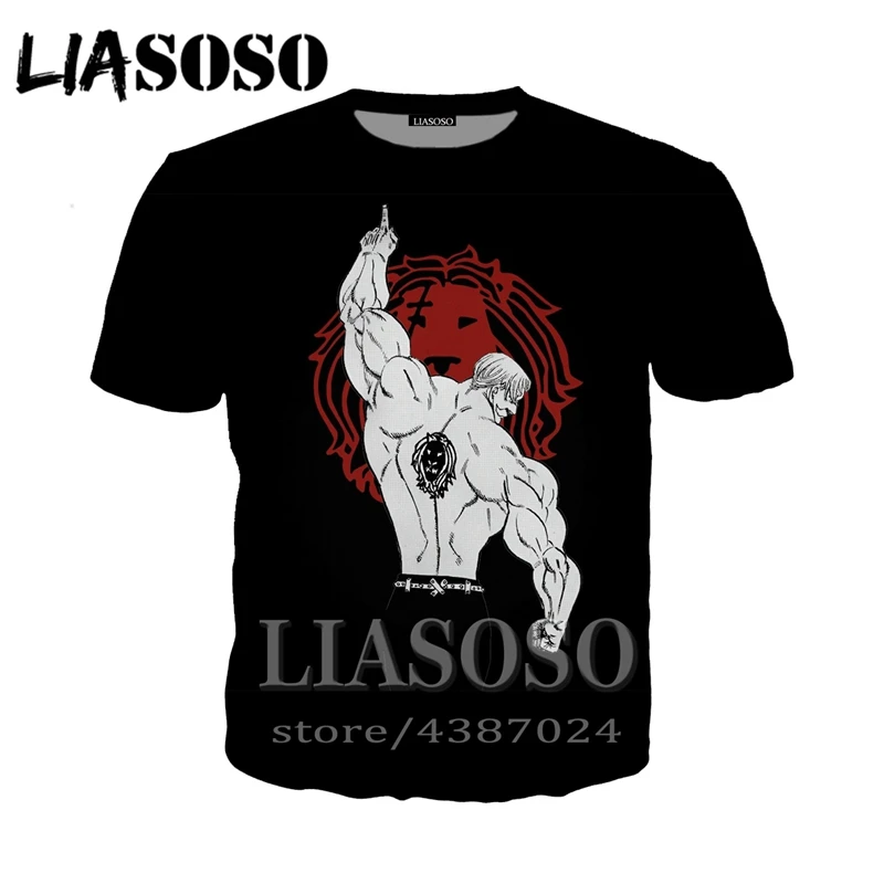

LIASOSO Women Nanatsu No Taizai The Seven Deadly Sins fashion anime homme 3D print Harajuku men t shirt/Hoodies/Sweatshirt E103
