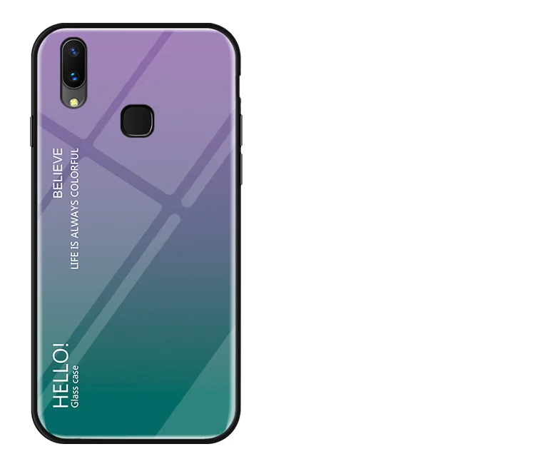 Tempered Glass Case for Vivo Y95 Y91 Y93 Y67 Y79 Y75 Y85 Y97 Cover Gradient Glass Case for Vivo X23 X9 X9s V11 Pro V11i V7 Z3i  (13)