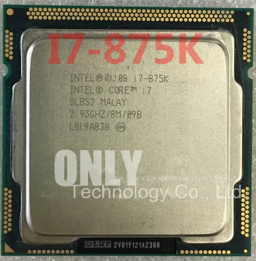 i7 875K 2,93 GHz 8M SLBS2 четырехъядерный восьминитный настольный процессор компьютерный i7-875K процессорный разъем LGA 1156 pin