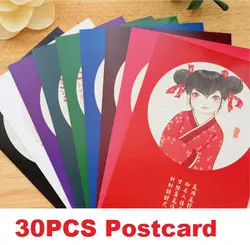 Хит продаж студентов DIY бизнес cards.30pcs/ZAKKA весело Творческий Ретро Красивая девушка серии открытку. сладкие открытки. RET