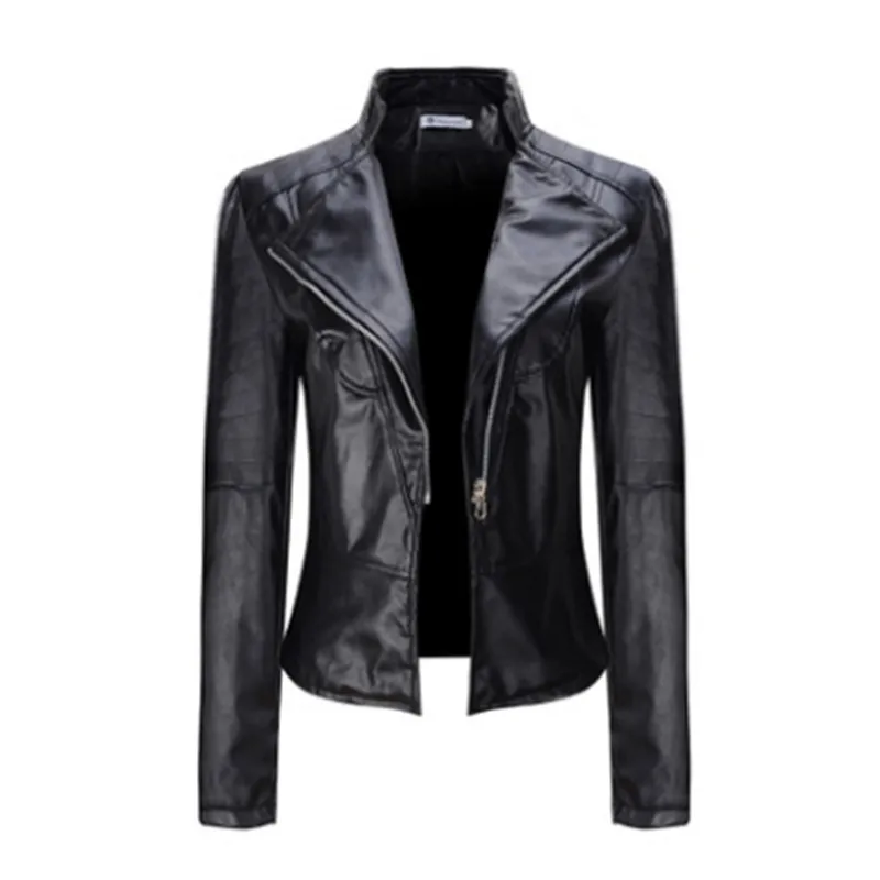  New Spring Autumn Winter Long Sleeve Women Leather Coat Motorcycle Jacket Female Lady Outerwear Suit Clothing Bolero 