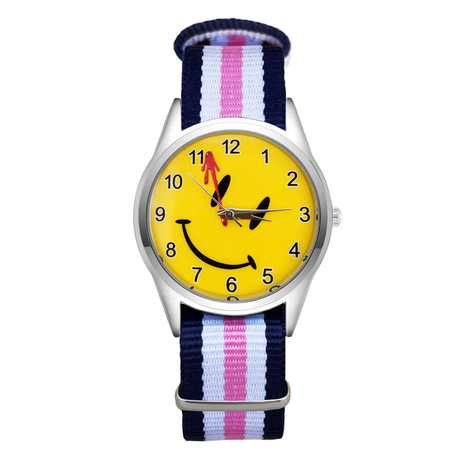 

Cartoon pretty Smiley face style Watches Women's Girls Students Boy's Children Nylon Strap Quartz Wrist Watch JC93