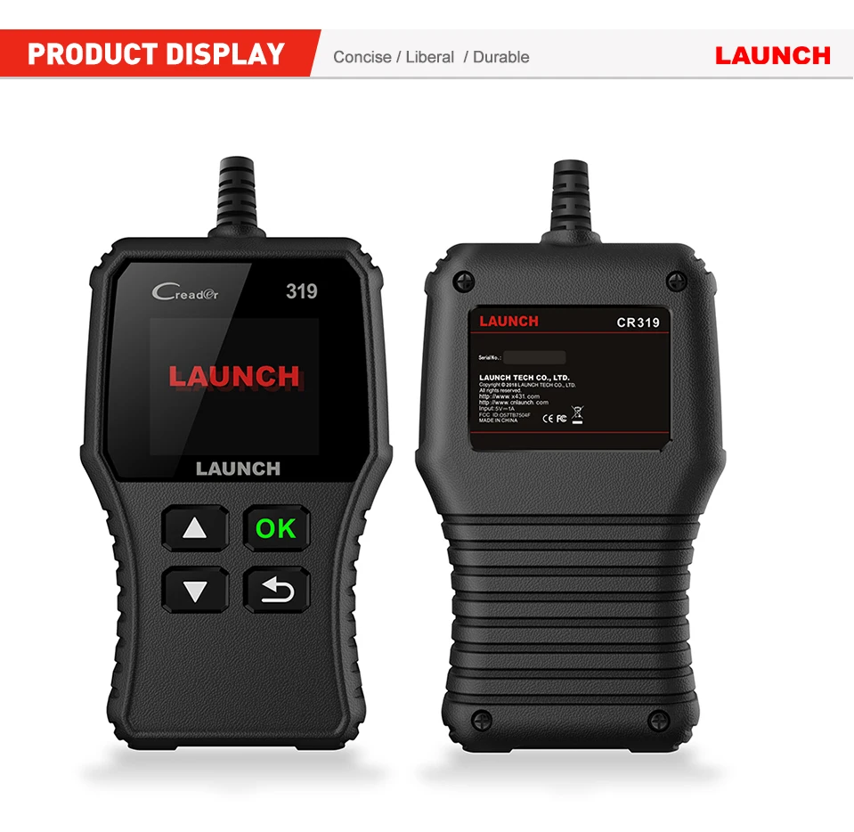 Launch X431 Creader 319 CR319 OBD OBD2 EOBD автоматический считыватель кодов инструменты для сканирования автомобиля диагностический инструмент PK CR3001 ELM327 сканер