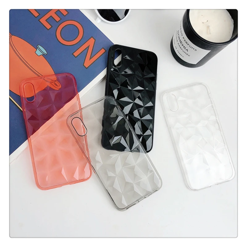 Чехол для телефона SUYACS ярких цветов с геометрическим бриллиантом для iPhone 11 Pro Max 7 8 Plus X XR XS Max 6 6s Plus, мягкий чехол-накладка из ТПУ