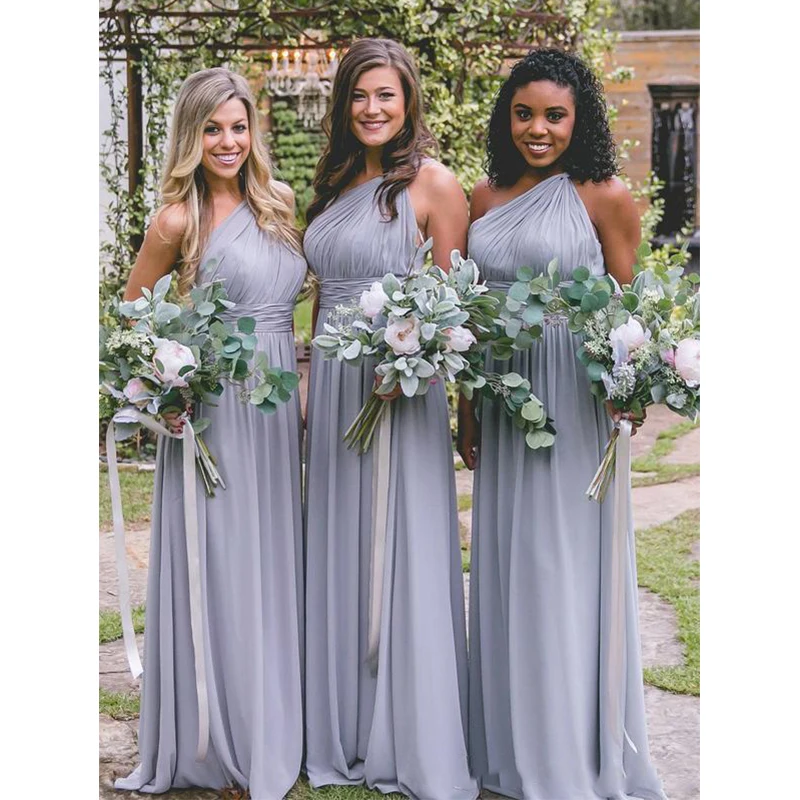 

Simple New Arrival Bridesmaid Dress Cheap Chiffon Country Garden Formal Wedding Party Guest Maid of Honor Gown Plus Size