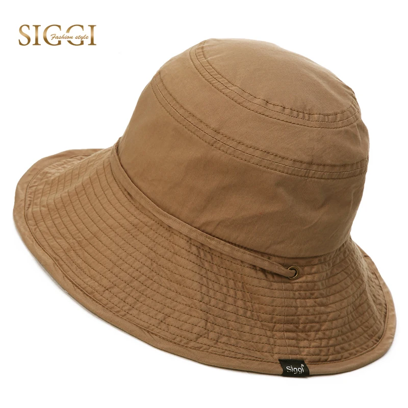 SIGGI Summer Bucket Sun Hat Unisex men cotton UPF 50+ packable women sunhat outdoor UV cap