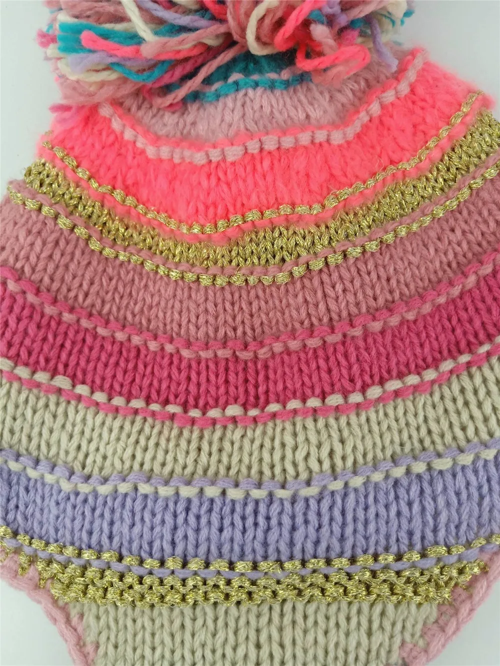 Весна Осень Зима ручная работа полосатый цветной шлем вязаная шапка шапки для девочек детей с shepa подкладка