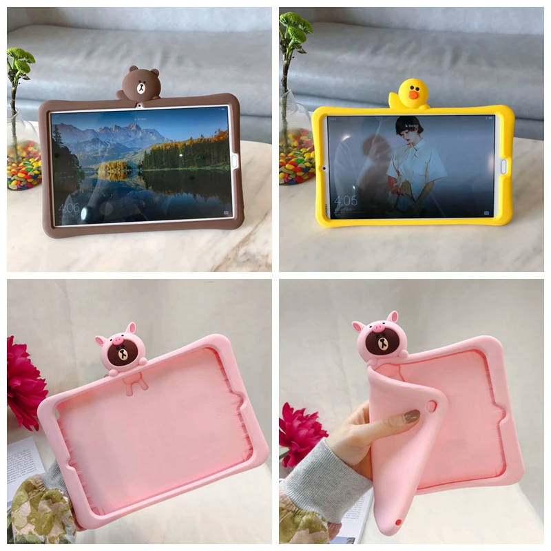 

Cartoon Animal Pattern Kids cover For Huawei MediaPad M3 BTV-W09 BTV-DL09 8.4 inch Tablet Soft Silicone Stand case funda + Pen