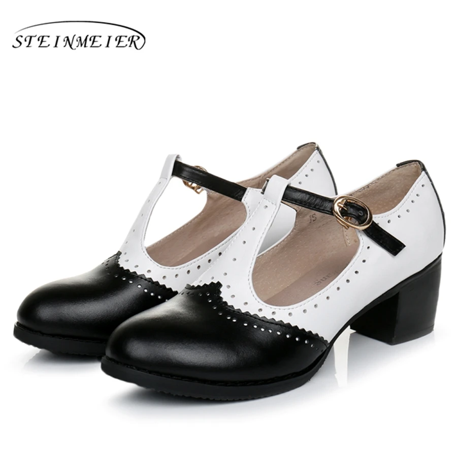 Genuine Leather Pumps sandals Women Pink Luxury Shoes Vintage High Heels Retro Oxford Shoes For Women's Formal Summer