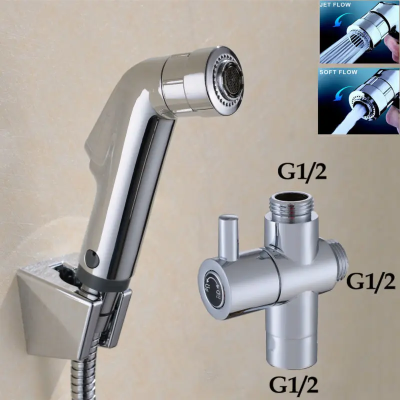 ABS Hand held Bidet Toilet Shattaf Kit Sprayer Shower Set & G1/2 T