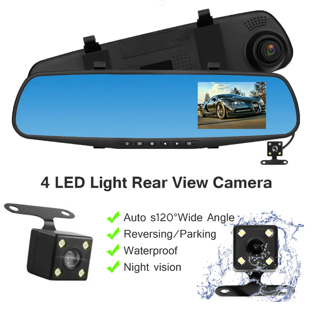 OMESHIN Автомобильный dvr 1080 P HD тире камера двойной Cam автомобиля спереди