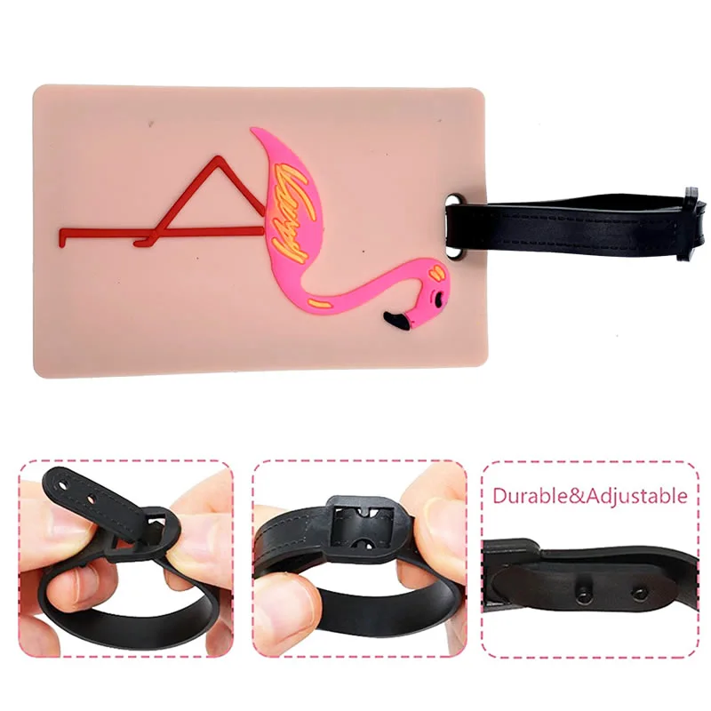 Tavel Accessories Creative Flamingos Luggage Tag Silica Gel Suitcase ID Addres Holder Baggage Boarding Tags Portable Label Tavel Accessories Creative Flamingos Luggage Tag Silica Gel Suitcase ID Addres Holder Baggage Boarding Tags Portable Label