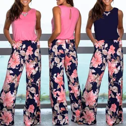 2019 Long Pocket Off Shoulder Sleeveless Rompers Summer Sleeveless Print jumpsuit Playsuit 2019 Long Pocket Off Shoulder Sleeveless Rompers Summer Sleeveless Print jumpsuit Playsuit