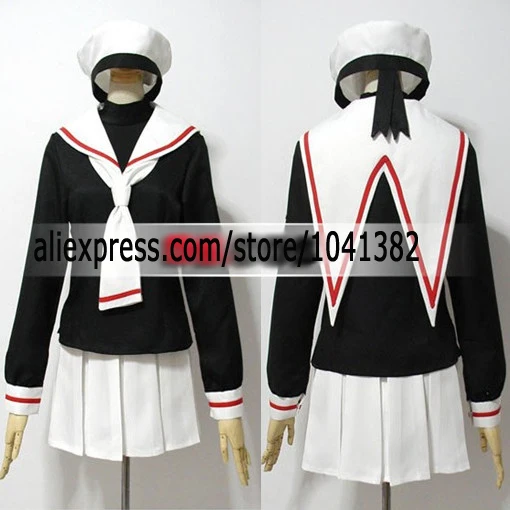 

Full Set Cardcaptor Sakura Card Captor Sakura School Uniform Anime Cosplay Costume With Hat customized any size