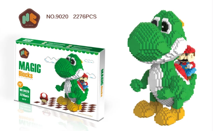 HC hot sales Magic Blocks Big size Yoshi Mini Blocks cute Anime DIY Building Toys Auction Model educational toy Kids Gifts 9020