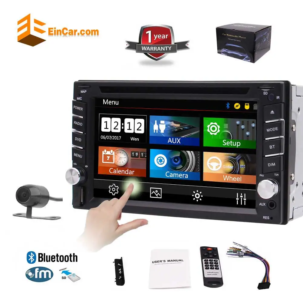 Double 2 Din Stereo CD DVD Player 6.2" HD Digital Touchscreen Car Radio