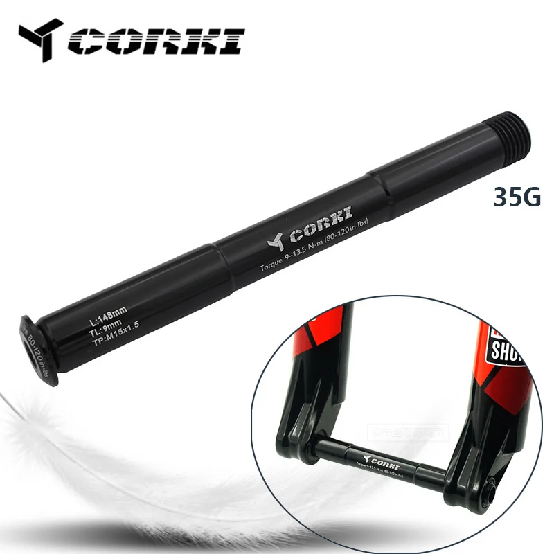 

Bicycle fork 15mm barrel shaft Front Skewer 100*15mm hub Quick release for RockShox fork SID Reba Aluminum alloy 35G