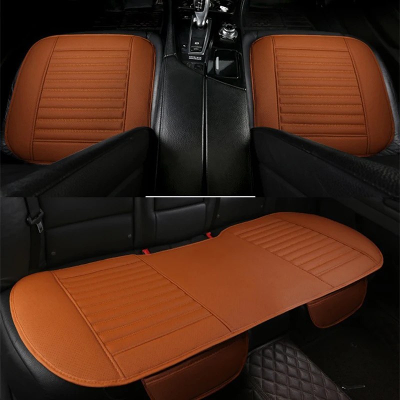 

KKYSYELVA Universal Leather Car Seat Cover Cushion Protection Pad Mat Voiture Auto Seat Protector 52x49cm