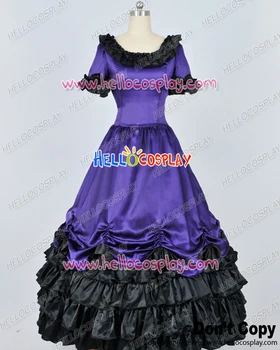 

Civil War Southern Belle Ball Gown Violet Prom Lolita Dress H008