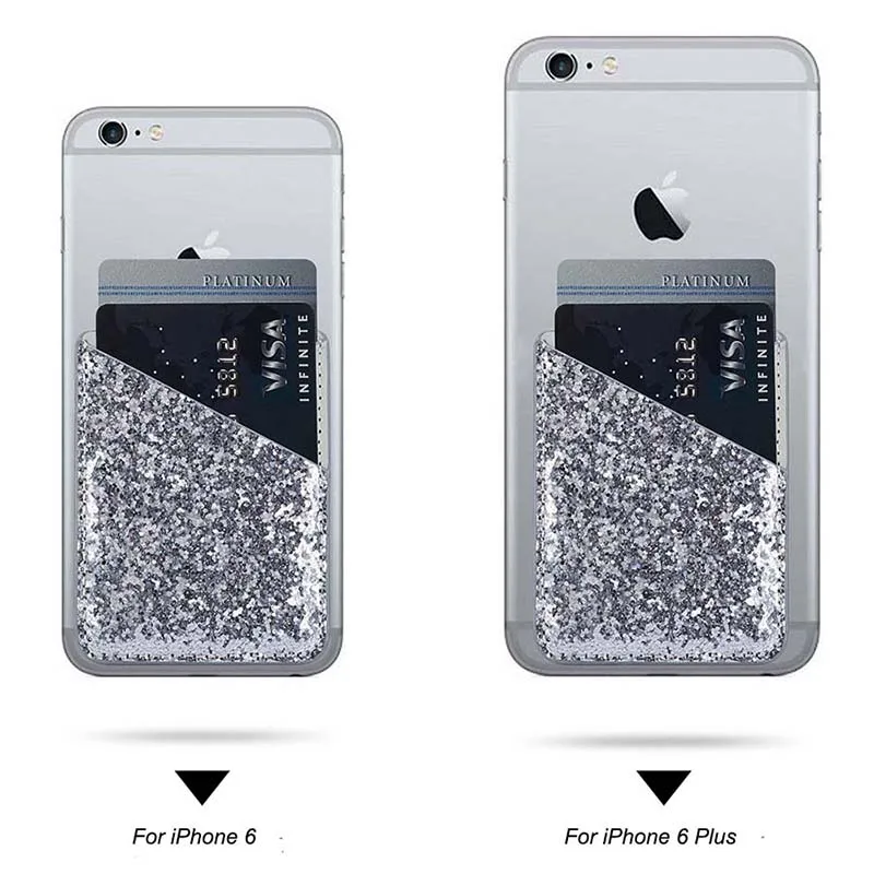 Bling Leather Card Holder Sticker For iPhone 12 11 Pro Max XS X XR 7 8 Plus Huawei Samsung A51 A71 S20 Ultra Note 10 Phone Case case for iphone 7