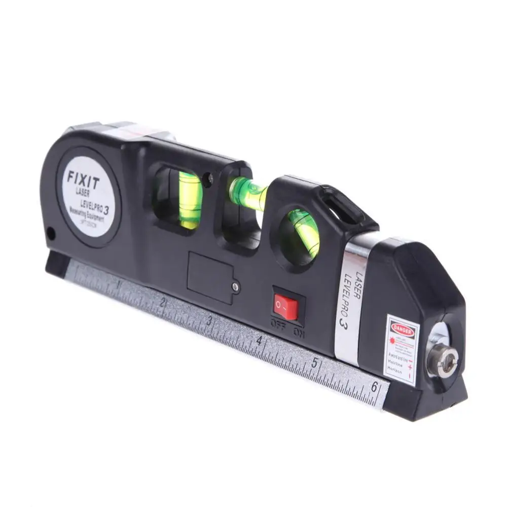 

New Laser Level Horizon Vertical Measure 8FT Aligner Standard and Metric Ruler Multipurpose Measure Level Laser Black