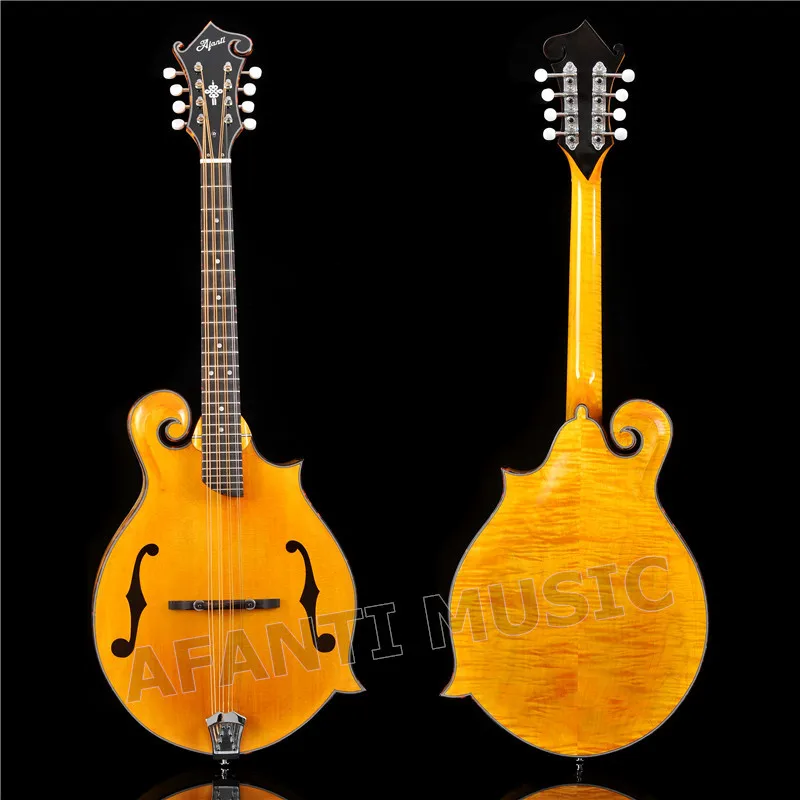 Afanti твердая ели верх/твердая искусственная и боковая часть/Afanti F Octave Mandolin (задняя
