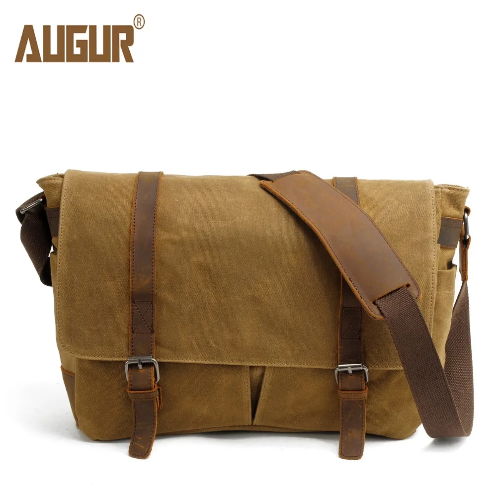 AUGUR 2018 Retro Style Mens Canvas Shoulder Bag Men Casual Messenger Bags College Student School