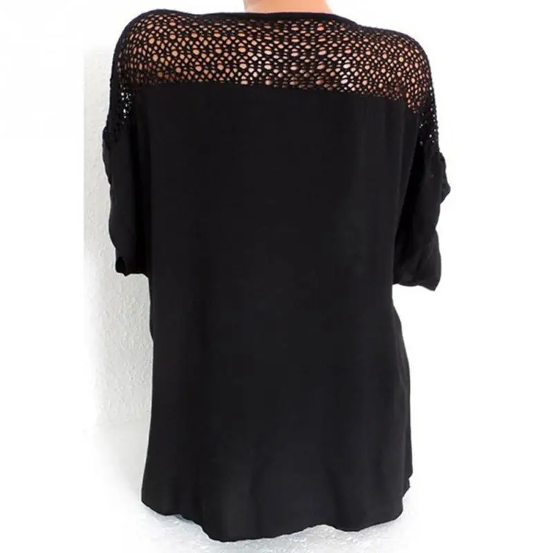 Women Blouse Plus Size XL-5XL Bat's wing sleeved V neck Tops shirt Fashion Lace Edge vestidos casual shirts #0128