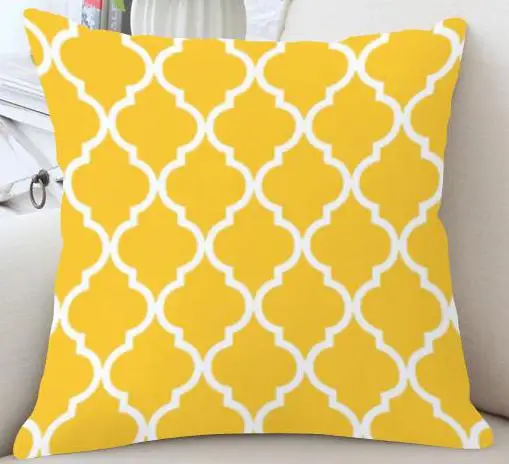2 стороны печать простая наволочка с геометрическим рисунком желтый серый Полосатый треугольник волна подушка с геометрическим рисунком современный стиль для домашнего декора - Цвет: 9