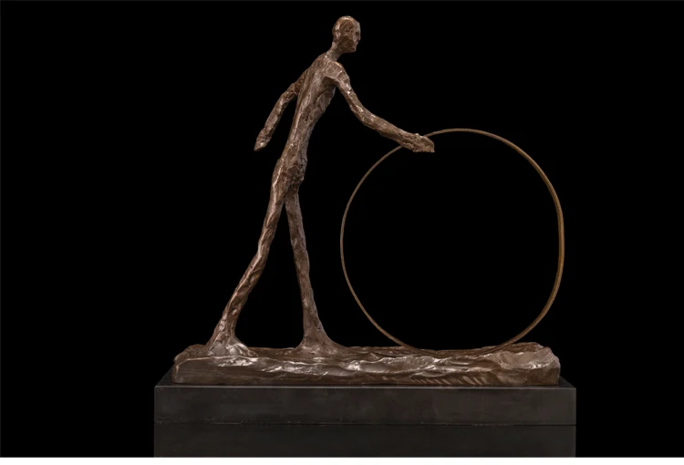 ATLIE бронзовые абстрактные статуэтки ходячий человек украшения бронзовые ремесла человеческого тела Скелет Искусство Статуя Скульптура Декор зала