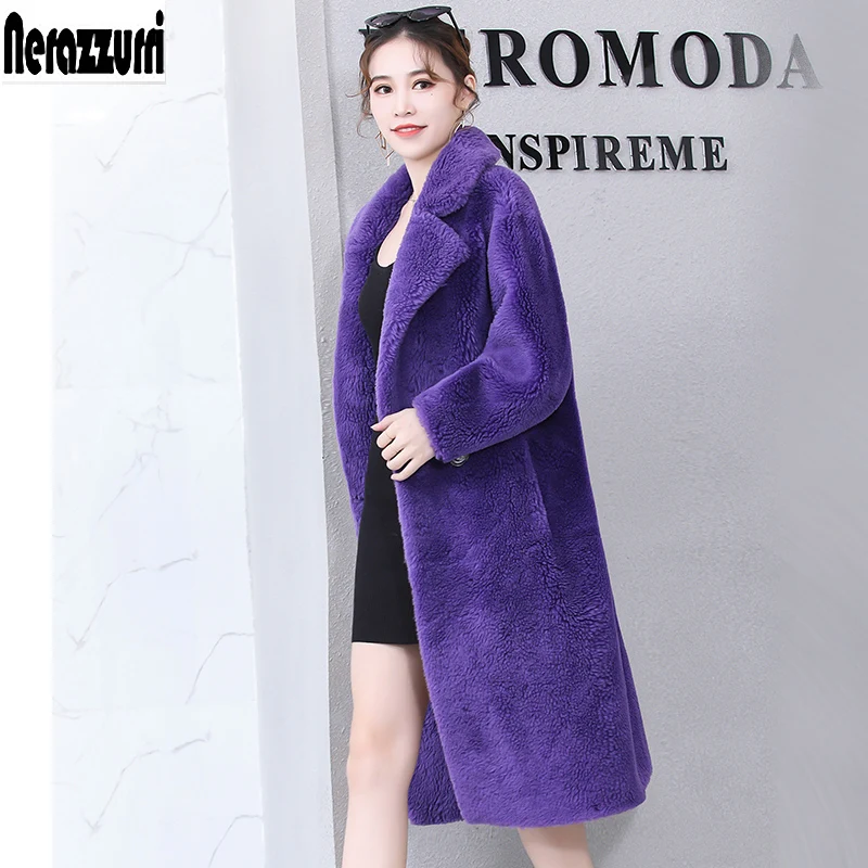 manteau long violet femme