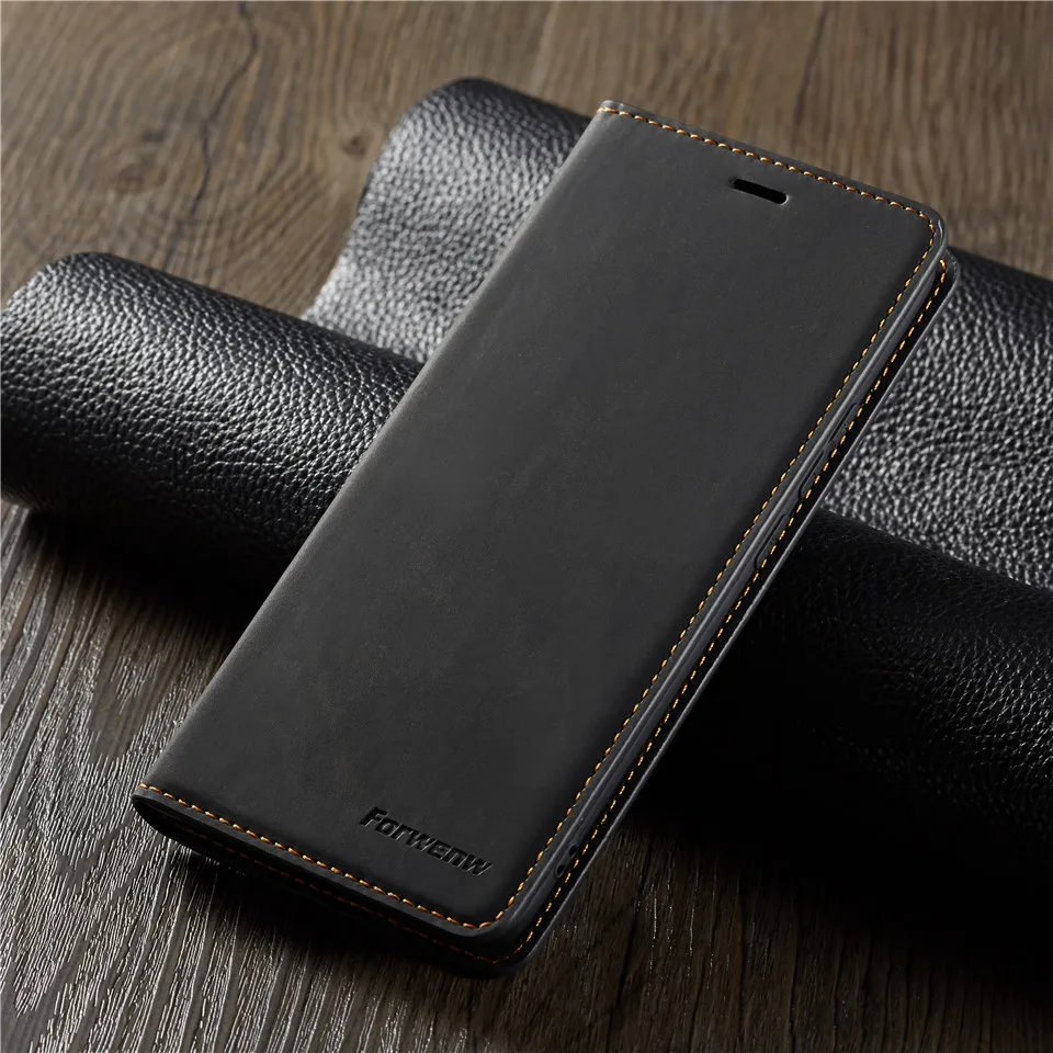 Кожаный магнитный флип-чехол для IPhone X Xs Xr 11 pro Max Бумажник слот для карт держатель подставка чехол для IPhone 8 7 6 6s Plus 5 5S coque - Цвет: Black