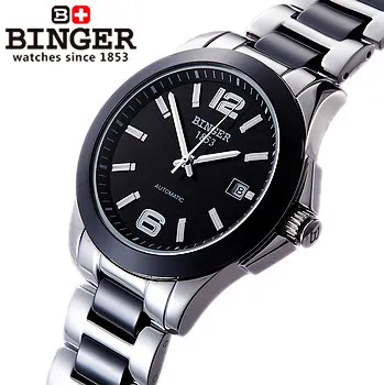 Uomini sport classic in acciaio 38mm big black semplice quadrante gmt orologio  automatico con il marchio originale orologio da polso vendita calda binger  orologi|watch bead|gmt watchgmt electronics - AliExpress