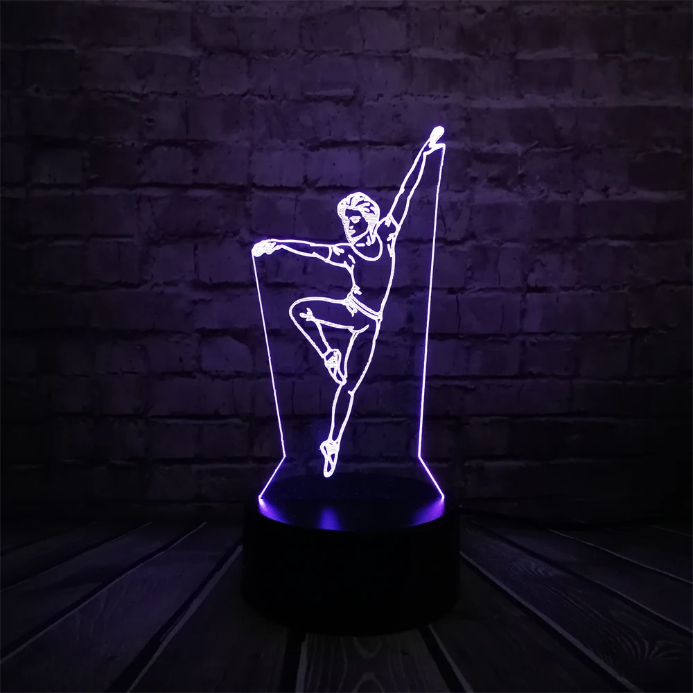 Элегантный танцор человек 3D лампа ночник светильник USB СВЕТОДИОДНЫЙ ing Mulitcolor