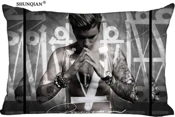 

Custom Justin Bieber Pillowcase Home Living room cushion pillowcase Rectangular Silk Pillowcase Two Sides Printing