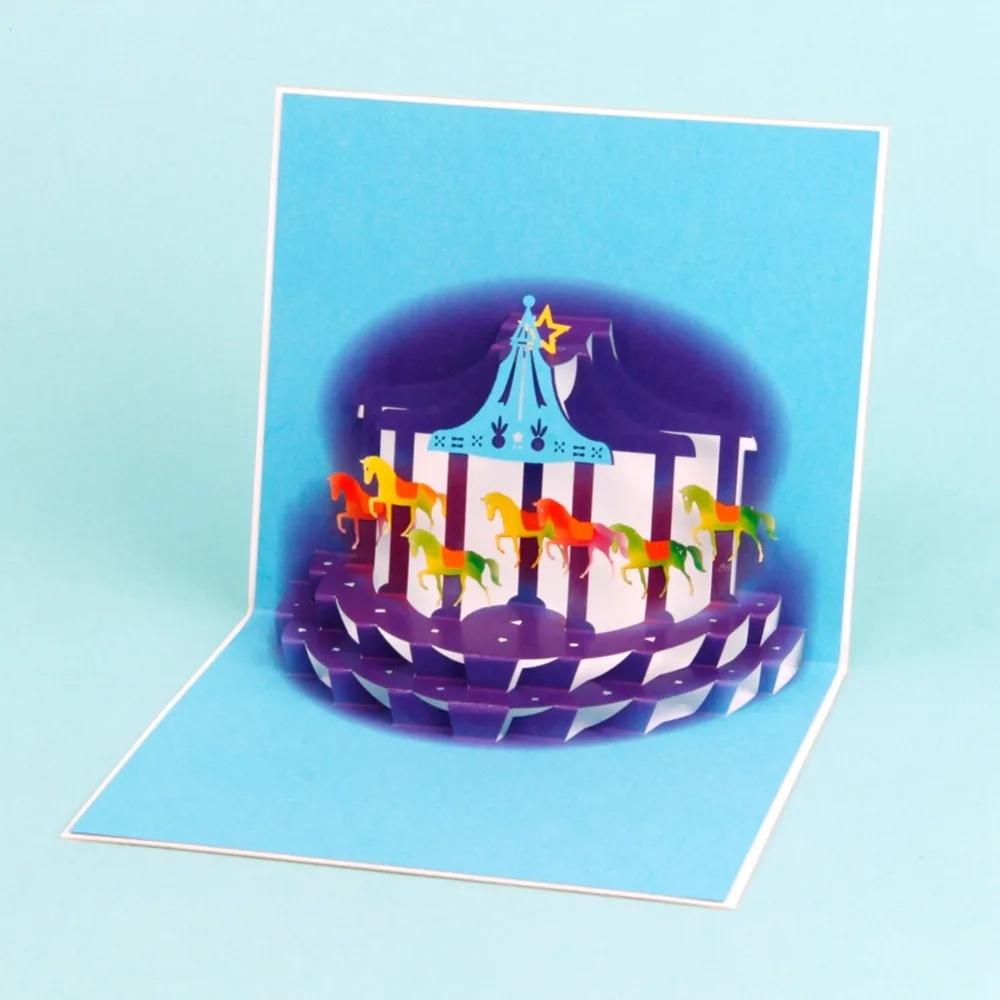 3D всплывающие приглашения Поздравительные подарочные открытки Пустые Открытки День рождения, День Благодарения подарок ручной работы Рождество спасибо Индивидуальные