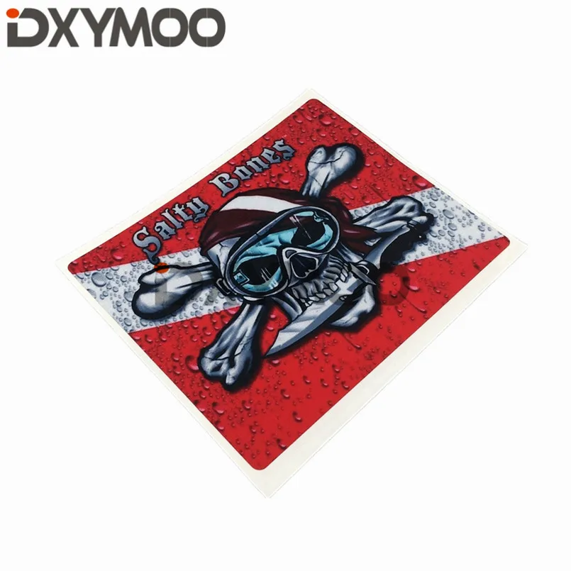 سيارة التصميم تزيين الجمجمة فارس الرياضات المائية الغوص السيارات ملصقات نافذة ل عظام المالحة الغوص