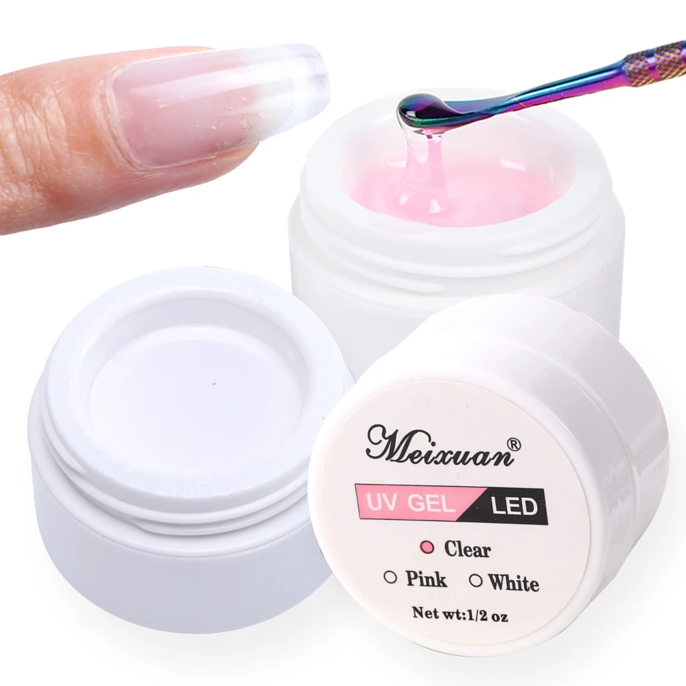 

15ml Acrylic Builder Gel For Nail Extensions UV Gel LED Clear Soak Off Poly Gel Lacquer French Nail Tip Manicure Set JI719-1