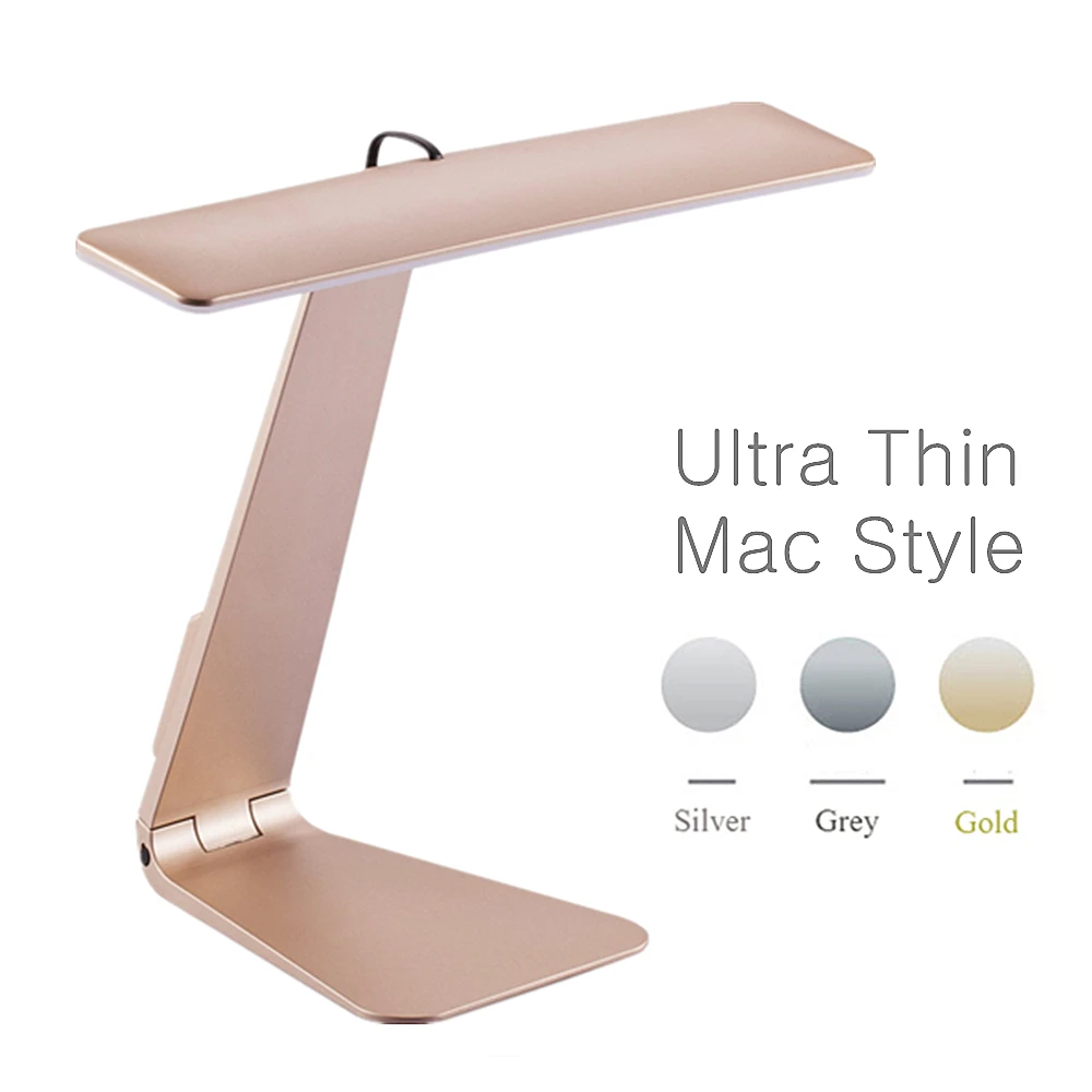 Ultrathin Mac Style Desk Lamp Dimming Touch Switch for Children Kids Reading Study Folding USB Rechargeable Table Night Light